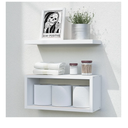 RICHER HOUSE Floating Shelves Bathroom, White Floating Shelves for Wall, Above Toilet Bathroom Shelves, Wall Mounted Hanging Shelves for Bedroom, Kitchen, Living Room Decor - White