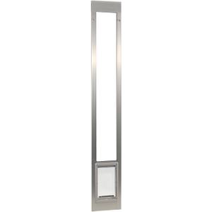 Ideal Pet Products Aluminum Pet Patio Door, Adjustable Height 77-5/8" to 80-3/8", 7" x 11-1/4" Flap Size, Mill/Silver