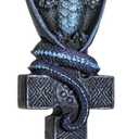 SUMMIT COLLECTION Fantasy Dragon On Celtic Cross Beer Tap Handle Display Grey Stone Sculptural Decor for Homebrew Kegerators Man Cave Bars Cool Beer Gift