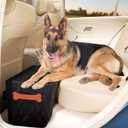 Front Back Seat Extender for Dogs, Dog Backseat Extender Hard Bottom Also as Dog Ramp Stairs for Car Bed Sofa or Car Accessories Car Seat Gap Filler for Large Dogs Black