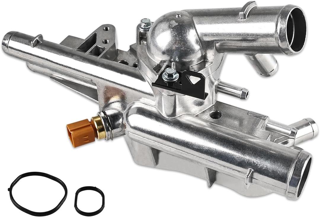 Upgraded Aluminium Engine Coolant Thermostat Housing Replacement for 256002G500 256202G500, Compatible with Kia Optima/Sorento 2011-2015, Sportage 2011-2016, Hyundai Santa Fe Sport/Sonata/Tucson