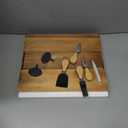 Juvale Wooden Cheese Charcuterie Board with Slate Inlay, 4-Piece Knife Set, 3 Signs (14 x 11 In, 9 Pieces)