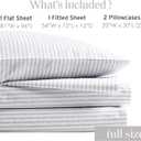 Madison Park 100% Cotton Sheets, Breathable & Soft Cotton Bed Sheets, Printed Design, Elastic Pocket Cotton Sheet Set Fits Up to 14" Mattress, All Season, Full Gray Stripes 4 Piece