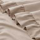 KKJIAF Ruffle Pillow Cases Standard Size Set of 2, Ruffled Pillow Covers with Envelope Closure, Wrinkle Resistant Pillowcases 20" x 26", Ruffled Pillow Shams, Khaki