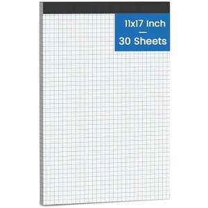 11x17 Graph Paper Pad, 4x4 Quad Ruled, 30 Sheets Large Graphing Paper 11'' x 17'' Engineering Paper, Blueprint Quadrille Grid Paper Blue Lines for Drawings, Drafting, Engineering Drawing, and Planning