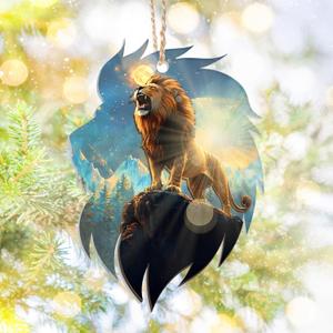 AVERXO Lion Ornaments for Christmas Tree - Suncatcher Animal Christmas Ornaments 2025 - Lion Ornament for Xmas Wildlife Decor, Animal Lovers Gifts for Women Men, Lions Gifts for Friend Kids