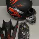 SPARK Youth Kids Dirt Bike Helmets - Lightweight & Vented, Full Face, 4Pcs Set with Gloves, Goggles & Mask for Ages 5-14 (Motocross ATV Off-Road) DOT Approved, Large
