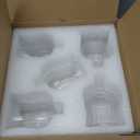 Glasseam Glass Votive Cups with Pegs: Set of 5 Shabbat Votive Candle Holders Bulk with Rubber Grippers Ribbed Glass Clear Candle Cups for Candlestick Holders Shabbos Party Centerpiece Decoration