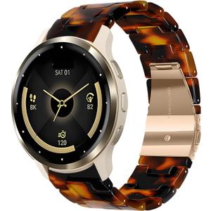18mm Resin Band for Garmin Venu 3S / Venu 2S / Vivoactive 4S / Vivomove 3S, Lightweight Elegant Quick-Release Wristband Strap for Garmin Venu 4 41mm / Forerunner 265s / 255s