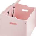 Amazon Basics Kids Wooden Toy Storage Chest with Safety Lid, Spacious Organizer for Bedroom, Pink, 30" x 18" x 19"