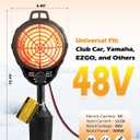 Xislet Upgrade Golf Cart Electric Heater with Infinite Temperature Adjustment, 2-Second Quick Heat 400W Quiet & Safe Carbon Fiber Heating, Battery Powered Heater Stable Fit Club Car/Yamaha/EZGO