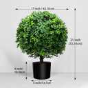 21-Inch Artificial Topiary Boxwood Ball Trees (Set of Two) Lifelike, UV-Resistant Decor for Indoor & Outdoor Use Enhance Your Space with Vibrant Greenery