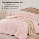 Quataly Oversized Queen Comforter Set 3PCS Seersucker Lightweight Bed Set, Queen XL