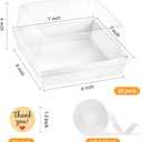 Kucoele 7 x 7 x 4 Inches White Paper Cake Boxes with Clear Lids, 20 Pack Square Charcuterie Boxes Disposable To Go Food Containers for 4-6 Inch Cake, Jumbo Cupcakes, Bakeries