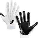 Grip Boost Raptor Adult Padded Hybrid Football Gloves (White, Adult Small)