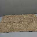 Bath Rug Chenille Floor Mat Ultra Soft Washable Bathroom Dry Fast Water Absorbent Bedroom Area Rug, 17 x 28 - Inch, Beige