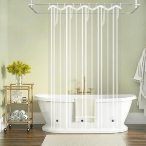 PEVA Clear Short Shower Curtain Liner 60 x 66 inch, Transparent Shower Liner Weighted with 3 Large Magnets, Bpa-Free Waterproof Plastic Shower Curtain for Bathroom (60"W x 66"L (Pack of 1))
