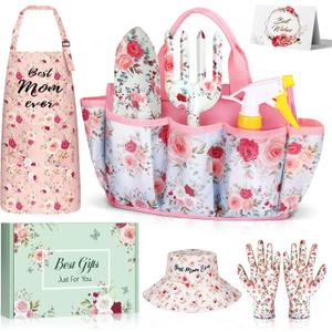 Linkax Birthday Gifts for Mom Mothers Wife Daughter, 9-Piece Garden Tools Set Gifts for Adults Women, Spring Gardening Birthday Present for Her Wife Mama Friends Sister Ladies Plant Lovers