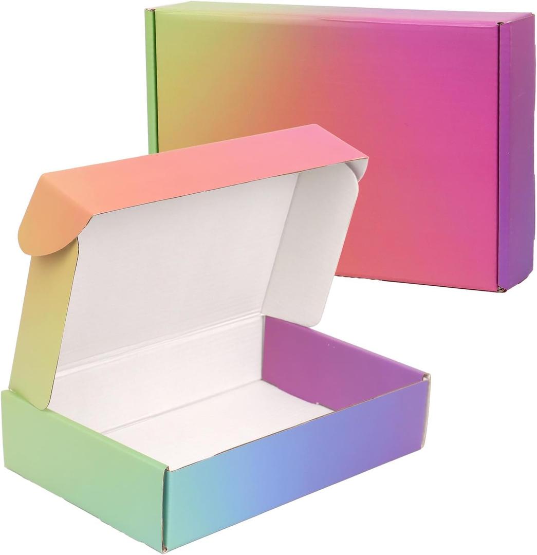 9x6x2 Shipping Boxes for Small Business, 30 Pack Colorful Corrugated Cardboard Boxes for Shipping Mailing