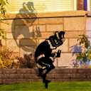 Outdoor Christmas Yard Sign Decorations Christmas Black Metal Yard Decor for Front Yard or Garden Holiday Display for Outdoor Garden Decor and Home Party Decorations 16.5x8.5Inch