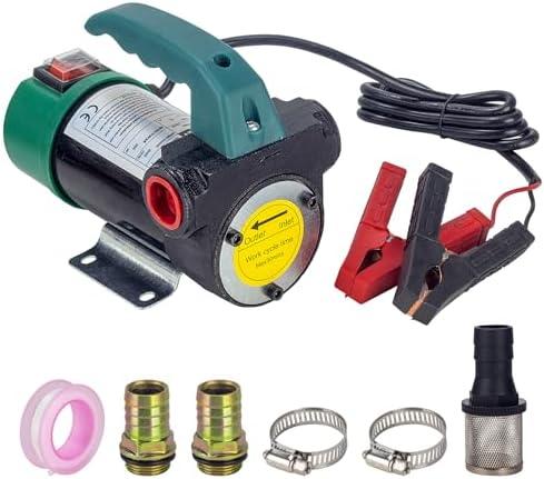 AIGMISON 12V 260W Diesel Transfer Pump Electric Fuel Transfer Pump 45L/Min Oil Suction Pump With Copper Motor For Diesel, Kerosene, Transformer Oil
