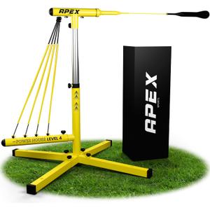 Apex Sports Baseball Swing Trainer Adjustable Batting Practice Trainer with Power Resistance Bands for Hitting Mechanics, Swing Speed & Timing