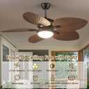 Wiviniya 52 Inch Tropical Ceiling Fans with Lights, Palm Leaf Outdoor Ceiling Fan with Light for Patios Porch Bedroom, Remote/APP Control, Reversible Quiet DC Motor, Dimmable LED, Light Brown
