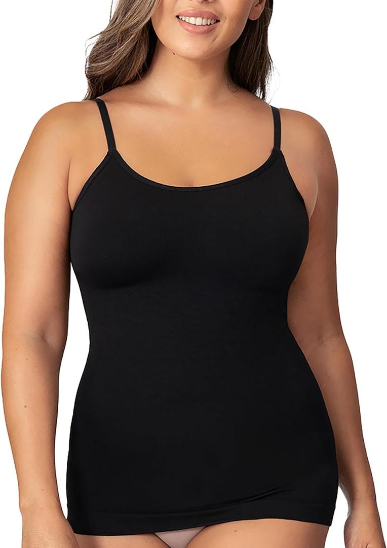 SHAPERMINT Womens Tops - Scoop Neck Cami Body Shaper for Women, Shapewear Tummy Control, Camisole Tank Tops for Women (Large, 1 Pack, Black)