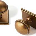 SAILING 10 Pack Cabinet Knobs- Antique Brass Single Hole Square Base Plate Drawer Handles Cabinet Handles Kitchen Bedroom Dresser Drawer Handles Knobs