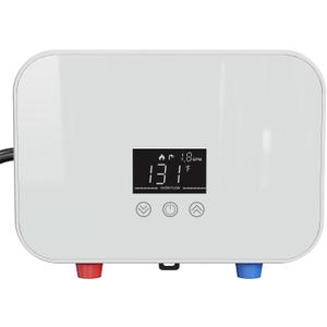 Tankless Water Heater Electric, 6000W 110V Instant Hot Water Heater with Digital Display Self-modulating, Overheating Protection for Demand (White)
