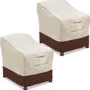 Vailge Patio Chair Covers, Lounge Deep Seat Cover, Heavy Duty and Waterproof Outdoor Lawn Patio Furniture Covers (2 Pack - Small, Beige & Brown)