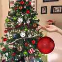 Vercraft 36 Pcs Christmas Ball Ornaments Set Red and Green Christmas Tree Pendants Glittering Plastic Hanging Decorations Lime Green Decor for Xmas Tree Wreath Holiday Party Decorations