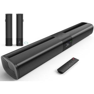 RIOWOIS Sound Bar for Smart TV, 2 in 1 Detachable Home Audio Soundbar Speaker,20” Sound Bar for TV with Optical/AUX/HDMI-ARC/Bluetooth Connection for PC/Gaming/Projectors, Wall Mountable
