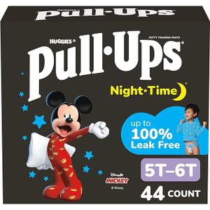 PullUps Boys' NightTime Potty Training Pants, Size 5T6T Overnight Training Underwear (4660 lbs), 44 Ct