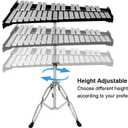 ENNBOM 32 Notes Glockenspiel Kit Xylophone Bell Percussion Instrument Set with Adjustable Stand Mallets and Carrying Bag