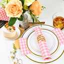 200 Pcs Orange Gingham Napkins - 3-Ply Disposable Orange and White Checkered Paper Napkins, Buffalo Plaid Guest Hand Towels for Christmas Bathroom Wedding Birthday Party Dinner Picnic (Orange)