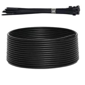 130FT Irrigation Tubing System Kits: 1/4" OD 1/6" ID PE Hose with Accessories Zip Ties, Watering Flexible Line for Garden Raised Bed Flower Potted Plant Lawn Yard Tree