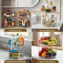 2 Tier Non-Skid Acrylic Lazy Susan Turntable Organizer - Rotating Spice Rack - Spinning Organization Tray for Kitchen, Pantry, Countertop, Closet, Bathroom, Vanity, Medicine Cabinet Organizing, 11''