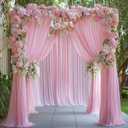 20ftx12ft Baby Pink Backdrop Curtains for Wedding-Wrinkle Free Backdrops Curtain Drapes Fabric Decorations Photo Back Drop Cloth for Baby Shower Photography Stage Reception 4Panels 12ft(H) x 5ft(W)