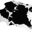 MustMat Cute Cow Print Rug Black and White Faux Cowhide Rugs Animal Printed Area Rug Carpet for Home 5.2x4.6 Feet