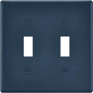 Navy Blue Light Switch plate Cover 2 Gang Toggle Switch Wall Plate Decorative Outlet Covers Home Decor H4.46 xL4.56in