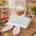 Newwiee Fur Easter Bunny Table Runner White Soft Plush Rabbit Easter Table Decor Seasonal Kitchen Bunny Dining Desktop Decoration for Home Party Decor 13 x 72 Inch