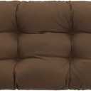 Outdoor Bench Cushion, Tufted 44x22x4 Inch Loveseat Pad for Patio Furniture Wicker Chair Garden Swing Porch Sofa, Indoor Outside Use, Fade-Resistant & Waterproof, Brown