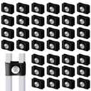 Therwen 100 Pcs Black Gridwall Wire Grid Panel Connector with Screws Metal Joining Clip Accessories for Wall Grid Panels