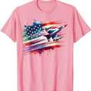 Flying Jets American Flag USA Patriotic 4th of July T-Shirt 2XL