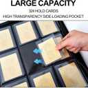Toploader Card Binder Holds Up to 324 Toploaders - Waterproof PU Leather with Anti-Yellowing PP Inserts,Ridge Tab Sorting Portable Top Loader Album for Sports & Game Trading Cards, 15*12.6*2.6 IN