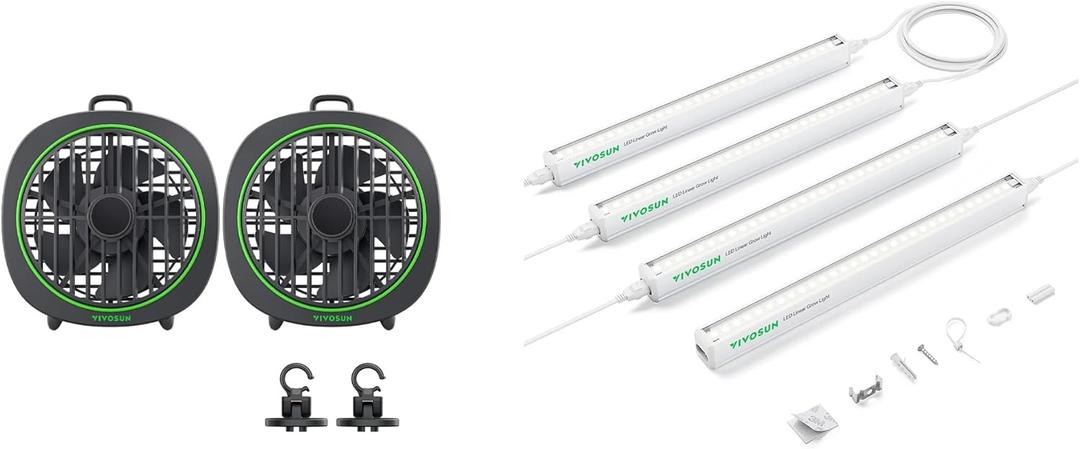 VIVOSUN AeroWave D4 and T5 Linear Grow Lights, 1ft 5000K Full Spectrum LED Grow Light Strip for Indoor Growing, Plant Lights SGS Compatible