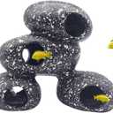 PINVNBY Aquarium Stone Hideaway Decoration,Resin Cichlids Rock Decor Realistic Betta Hideout Shelter Cave Fish Tank Ornament for Shrimp Short Bream Crayfish(L)