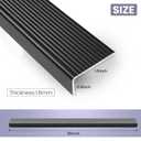 Black 36" Metal Stair Nosing, Heavy-Duty Aluminum Self-Adhesive Stair Edge Protector for Indoor/Outdoor Stairs, Non-Slip Tread Cover, L- Molding(36 x 0.8 x 1.6 in, 2Pcs)