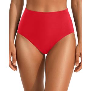 Tempt Me Womens High Cut High Waisted Bikini Bottoms Tummy Control Bathing Suit Bottoms Swim Bottom Swimsuit Bottom, Medium